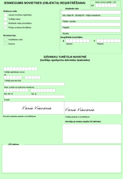Iesnieguma paraugs Novietnes reģistrēšanai
