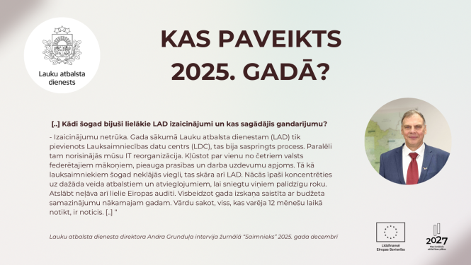 LAD infografika ar 2025.gadā paveikto