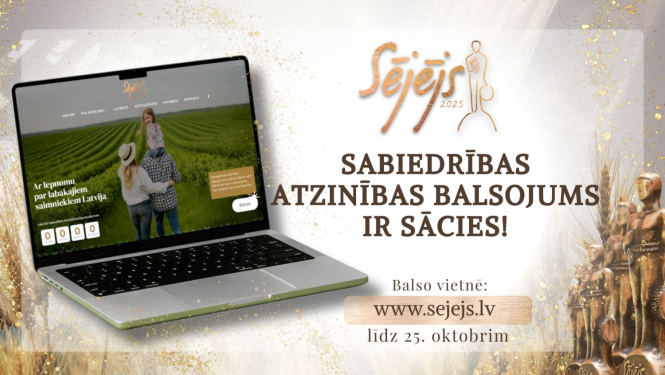 Informatīvs attēls par sabiedrības balsojumu Sējējs 2025.