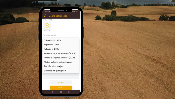 Mobilās lietotnes sadaļas