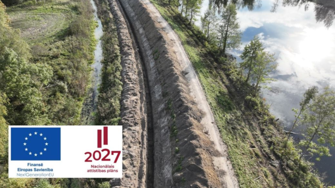 Būvdarbi Vārpas D-1 aizsargdambī, ZMNĪ foto