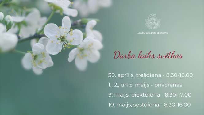 Informācija par darba laiku.