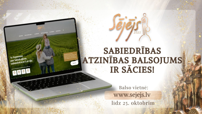 Informatīvs attēls par sabiedrības balsojumu Sējējs 2025.