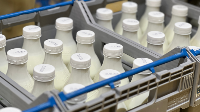 Divas kastes par piena vai kefīra pudelēm