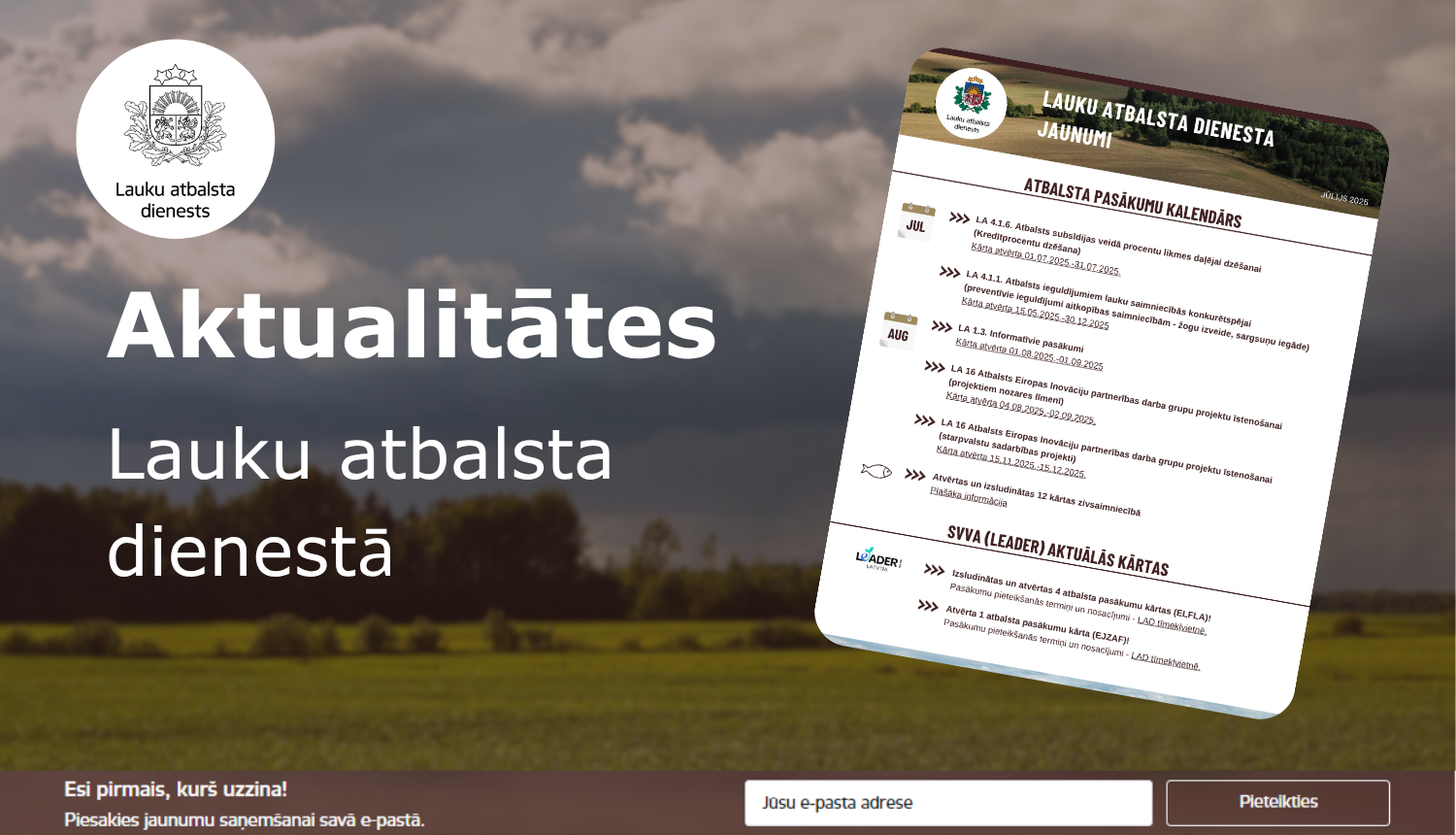 Ilustratīvs attēls par pierakstīšanos LAD ziņnesim.