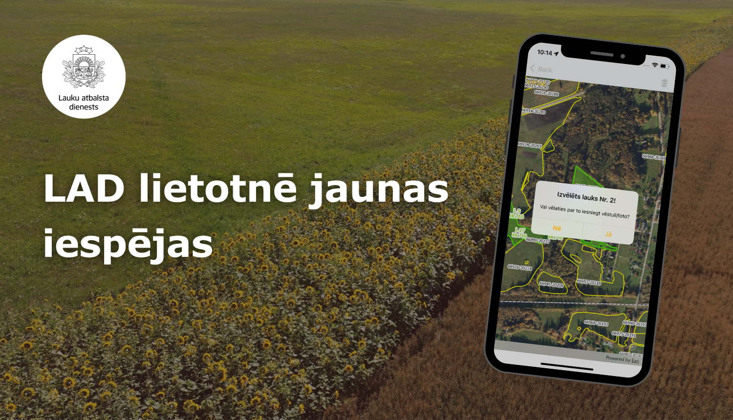 Ilustrācija par jaunām iespējām LAD lietotnē.