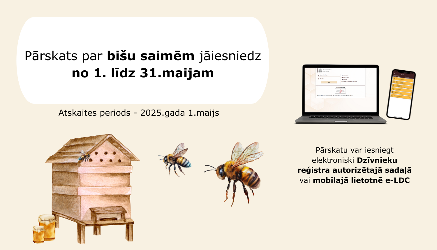 Informācija par pārskatu bišu saimēm.