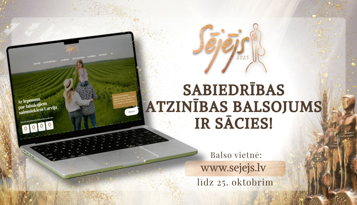 Informatīvs attēls par sabiedrības balsojumu Sējējs 2025.