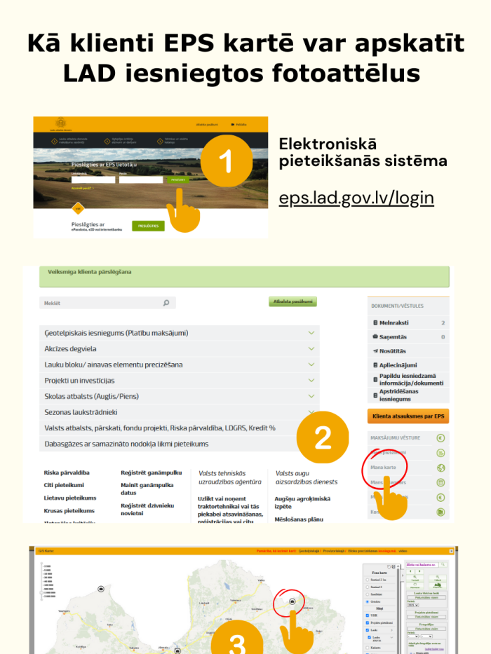 Instrukcija pa soļiem, kā paskatīt fotoattēlus EPS kartē