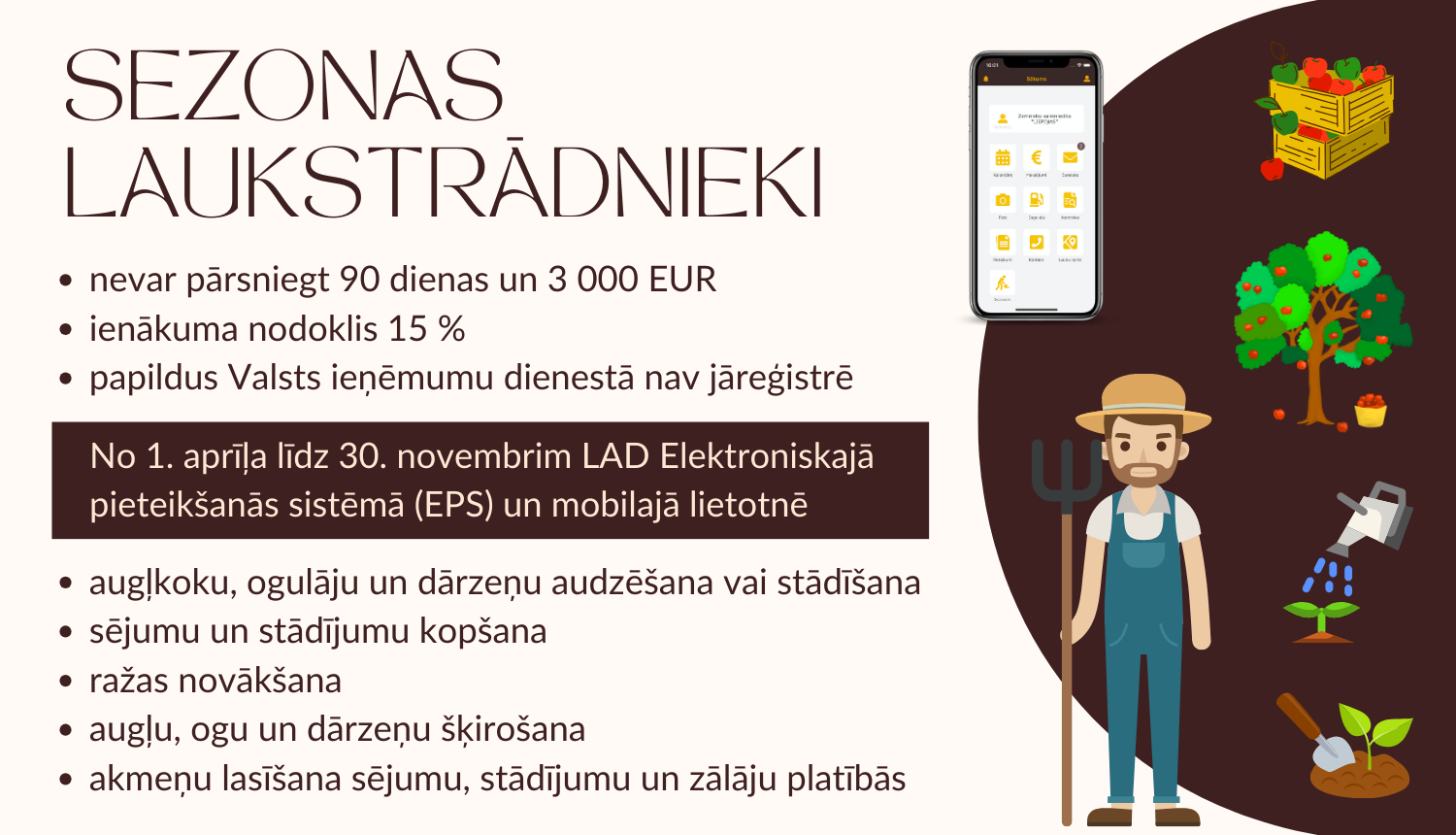 Informācija par sezonas laukstrādniekiem